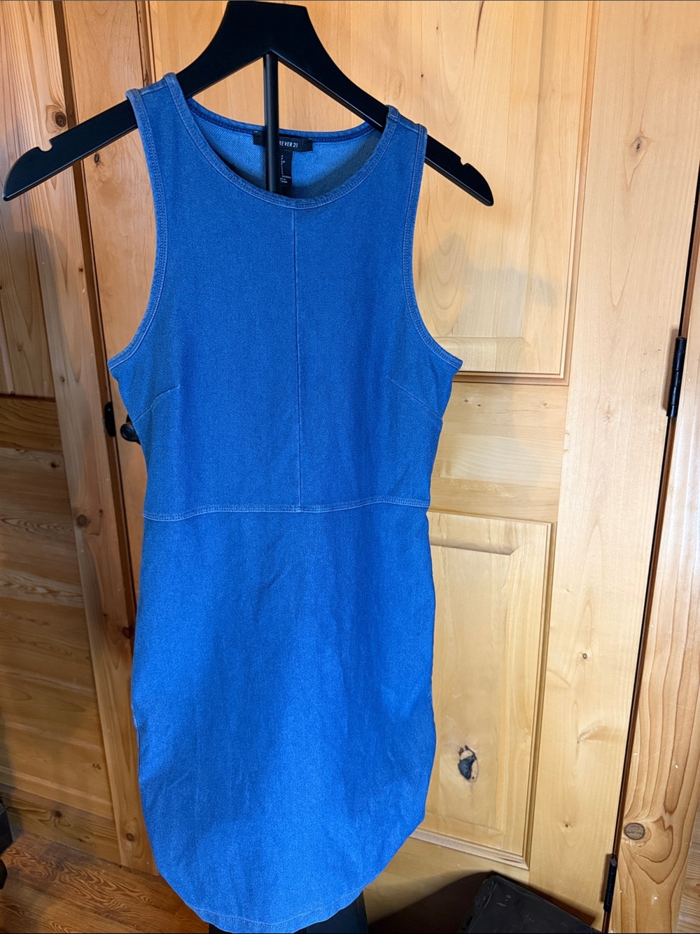 Forever 21 Blue Sleeveless Denim-Style Mini Dress